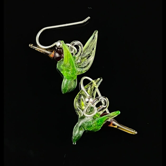 Humming Bird Earring - Light Green