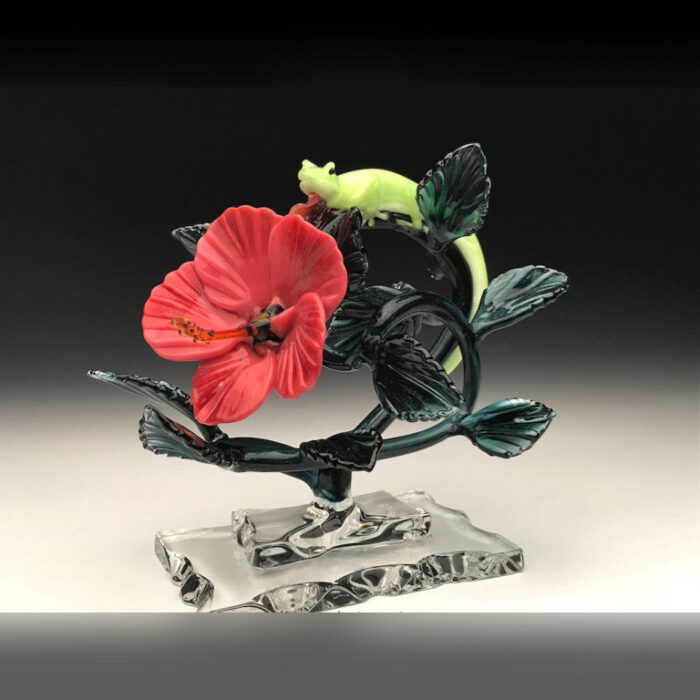 Anole Lizard on Hibiscus