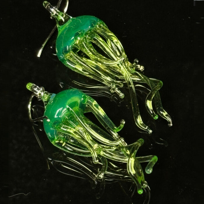 Large Jellyfish Earrings - Light Green